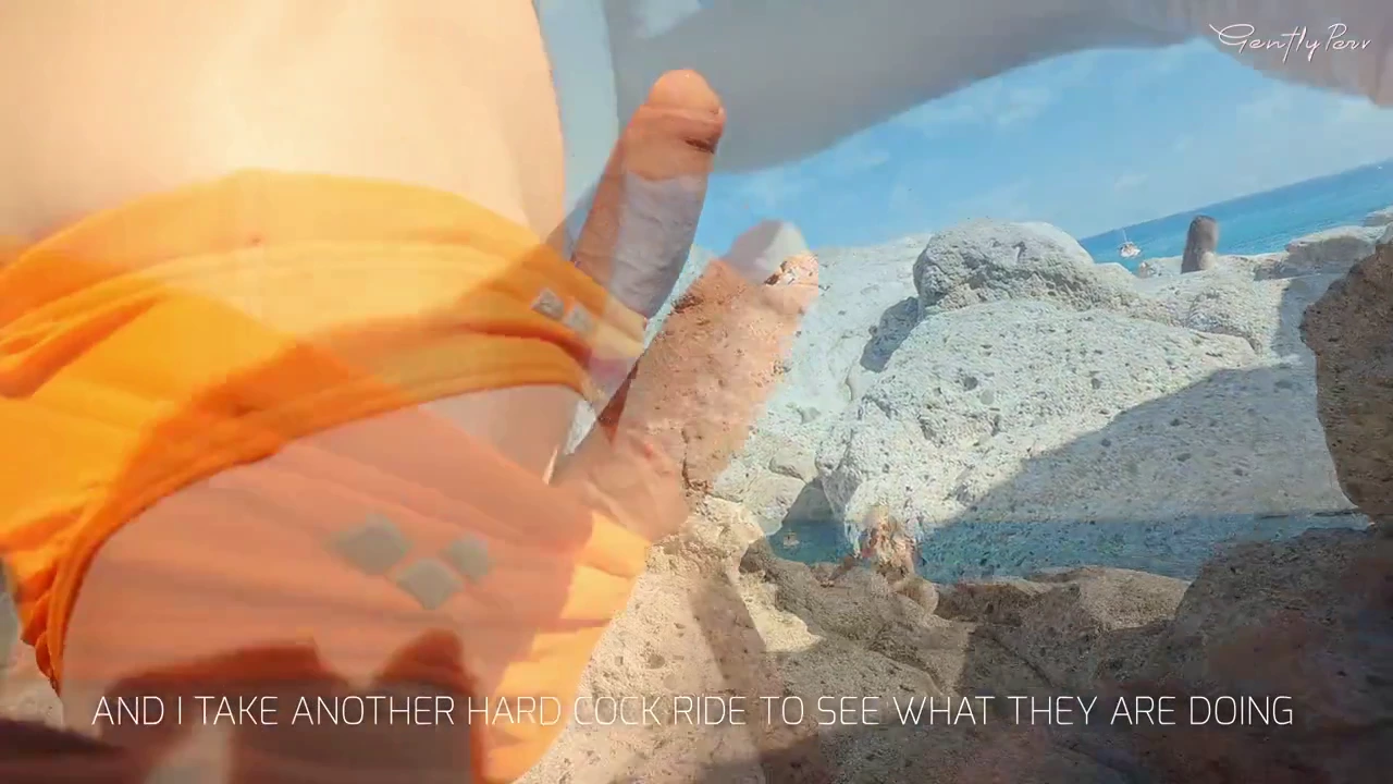 Italian stud gets a surprise handjob on the beach from a lustful woman porn video